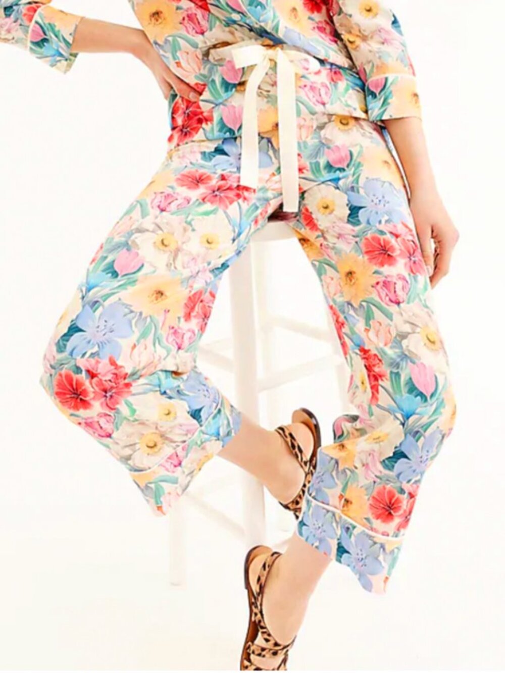J Crew Collection Liberty of London Womens Silk Pant Sz 0 Melody Floral Pull On